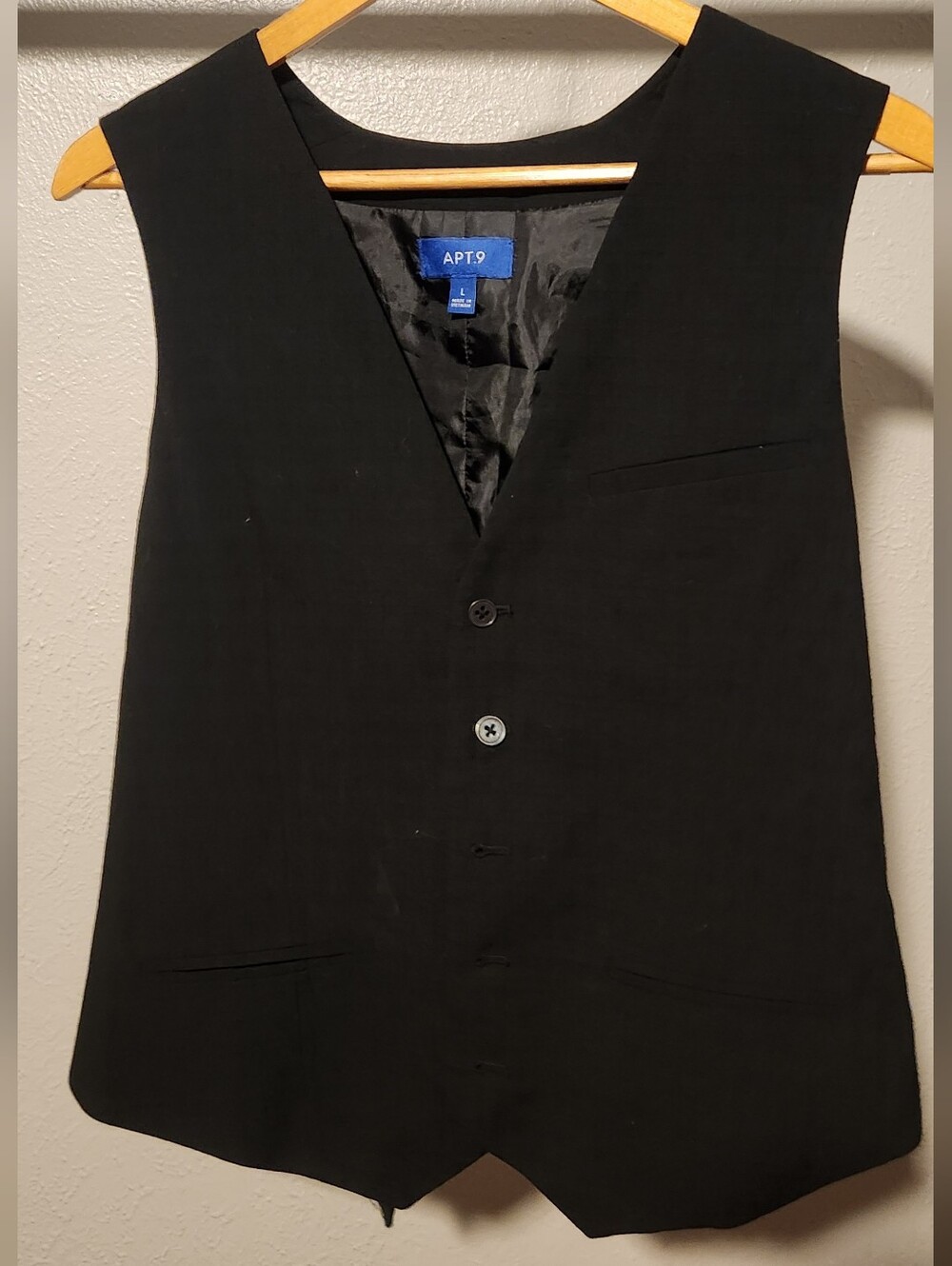Apt. 9 Men's Black Tailored Dress Vest